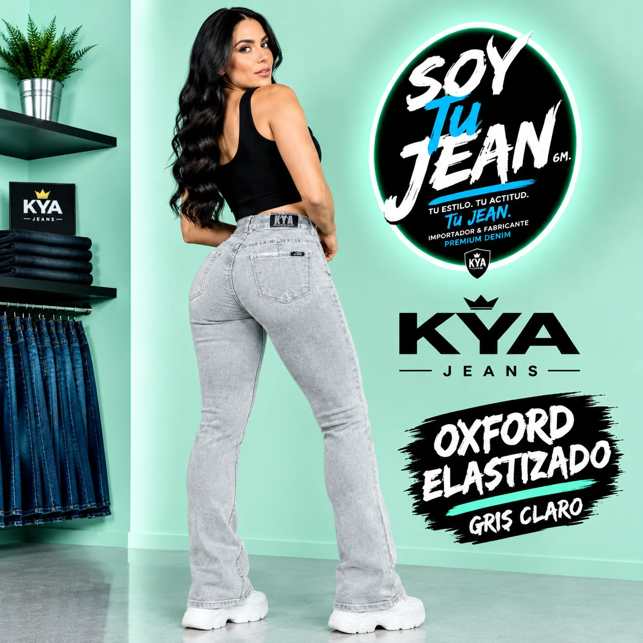 Oxford gris claro elastizado