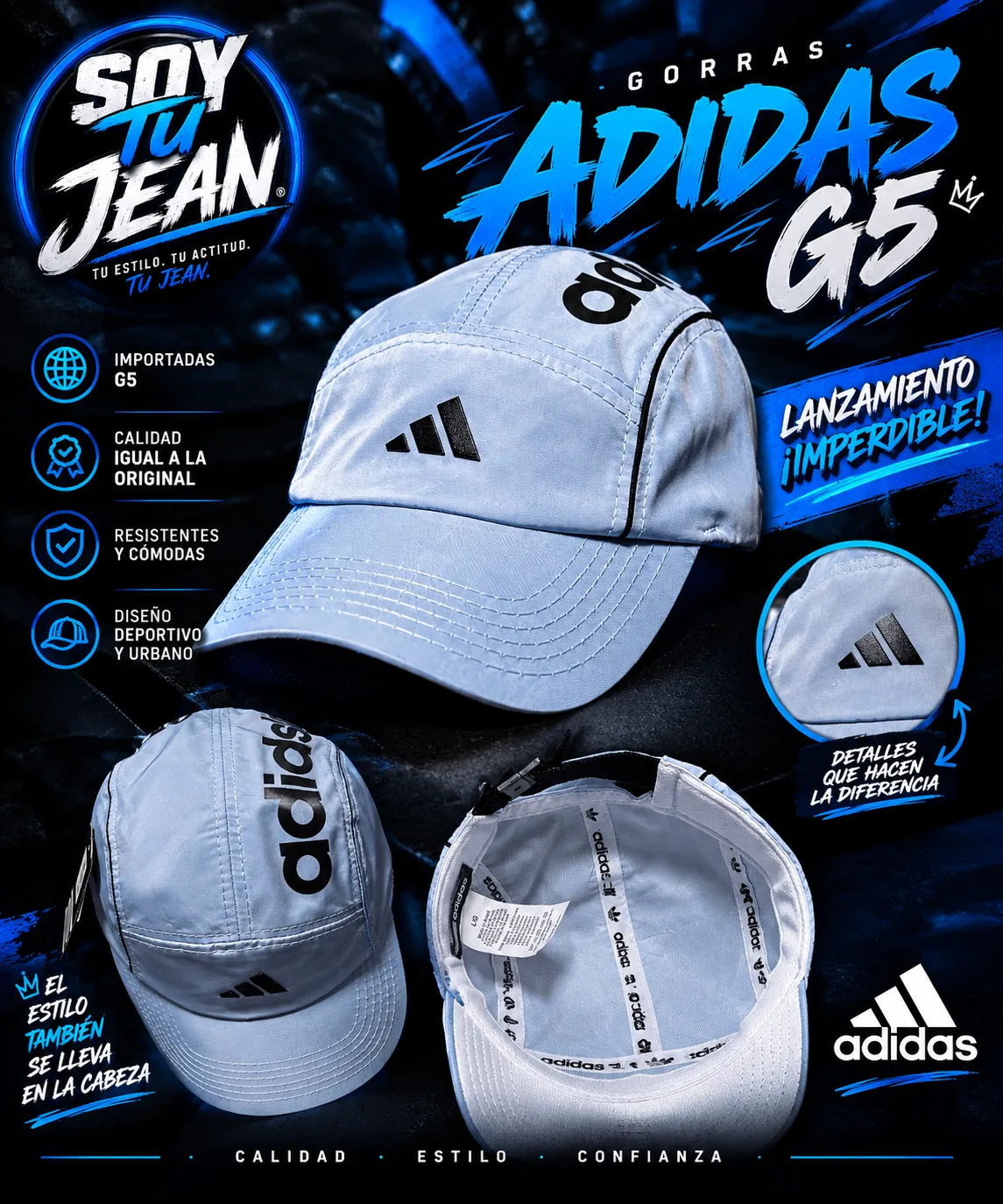 Gorra Adidas celeste