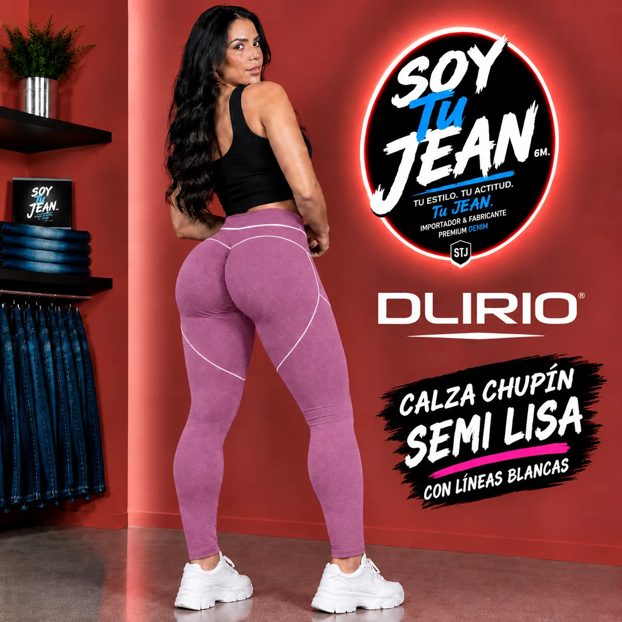 Calza chupin rosa semi lisa