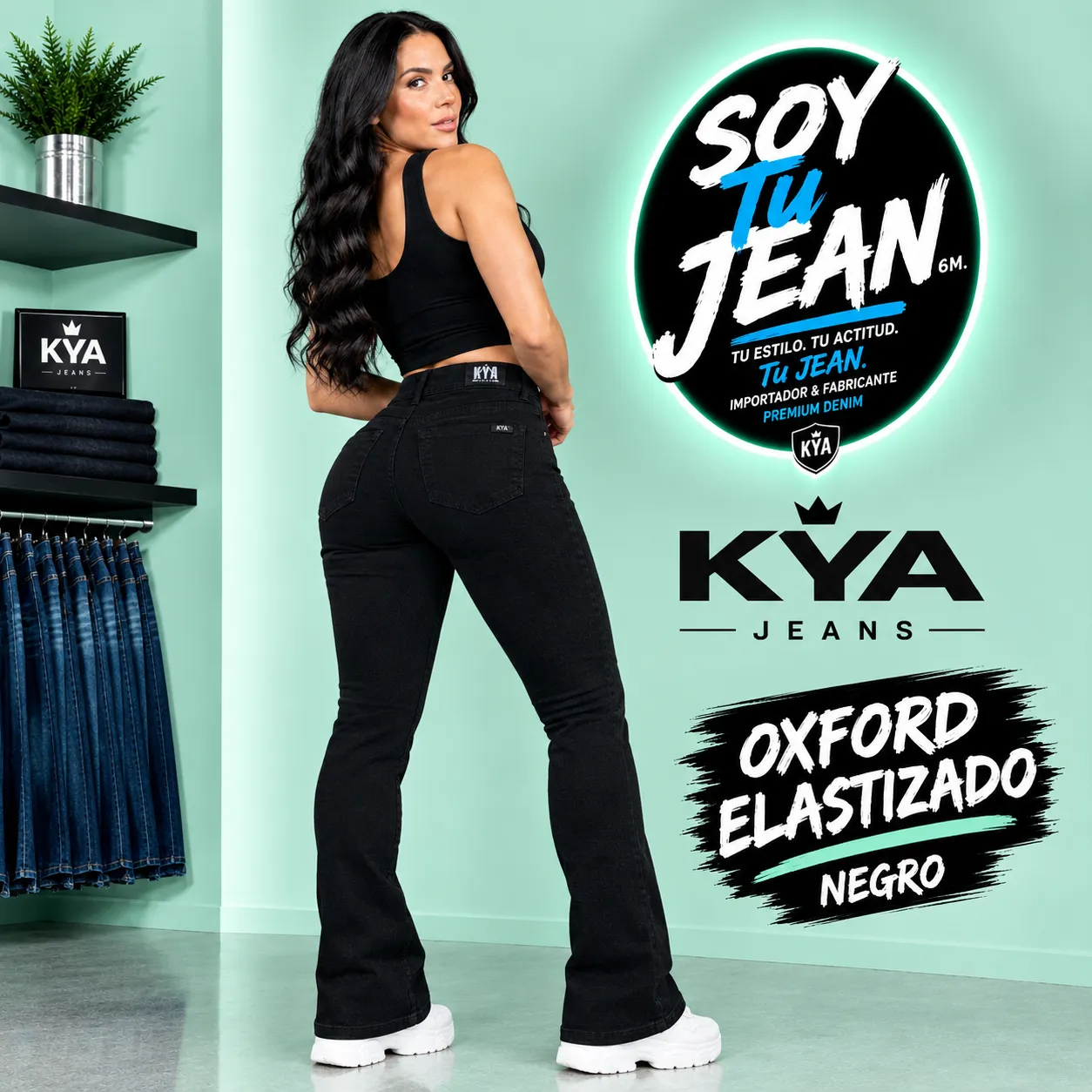 Oxford negro elastizado