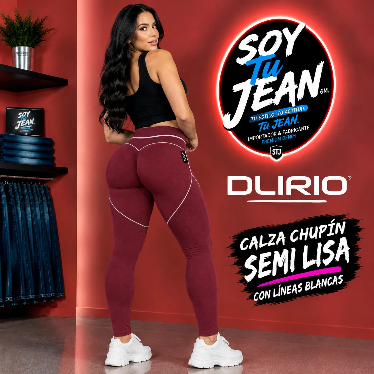 Calza chupin rojo semi lisa
