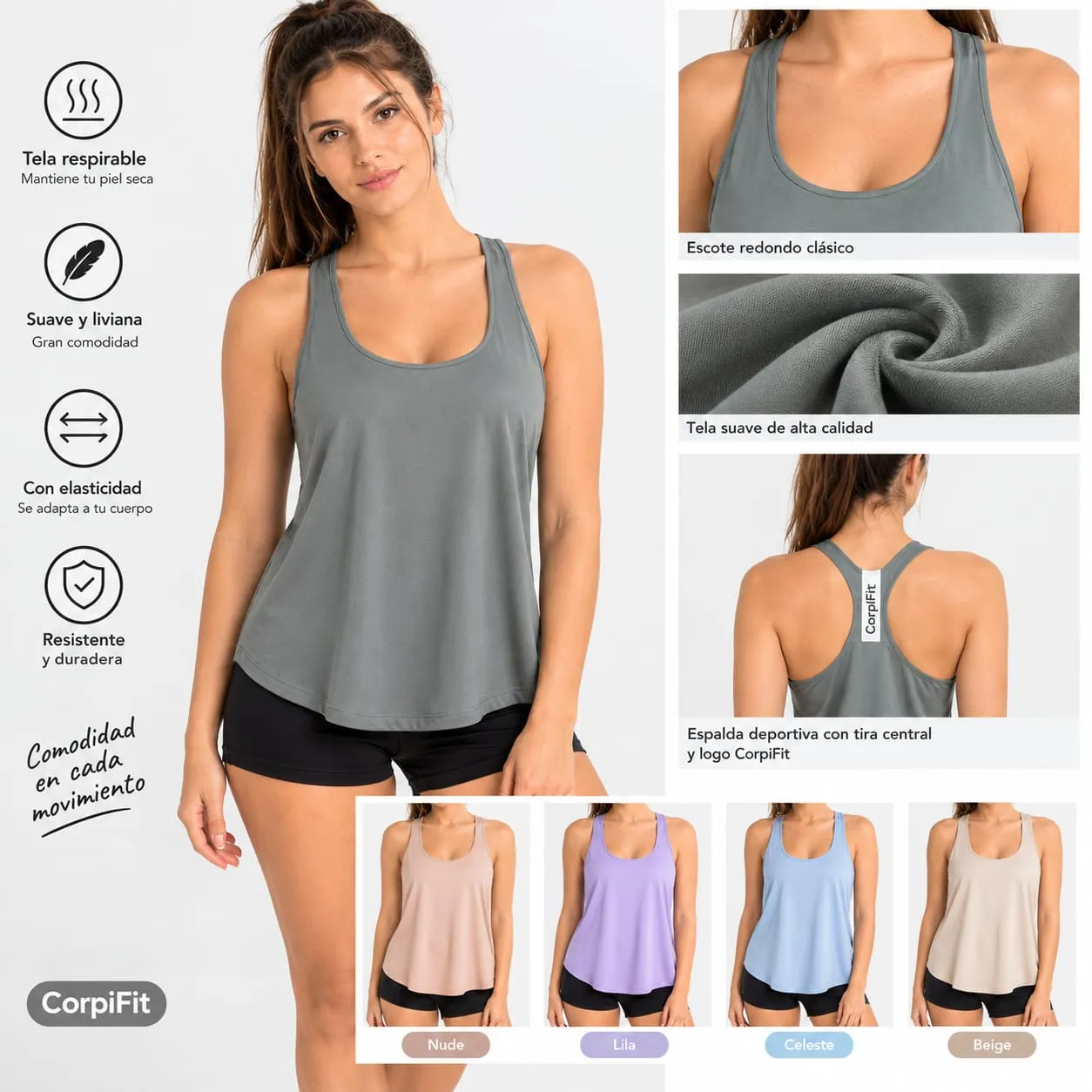 Musculosa Cavada Active